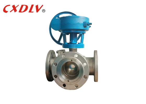 T Port Gear Operation 3 Way Ball Valve in acciaio inossidabile SS 150LBCF8 CF8M