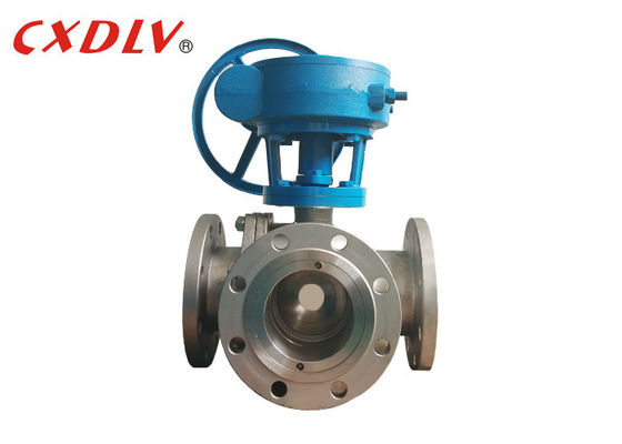 Valvola a sfera di modo di operazione ss 150LB 3 dell'ingranaggio del porto di PTFE Seat T