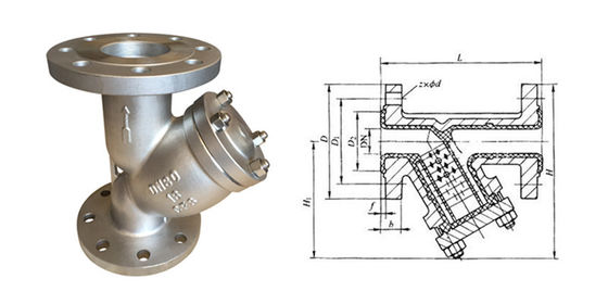 ANSI150 rf CF8M Y Strainer Valve Flanged concluso per la pompa