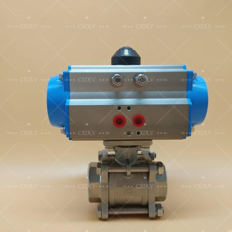 Valvola a sfera elettrica/pneumatica in acciaio inossidabile a filo - connessione NPT 2pc valvola a sfera