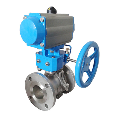 DN150 valvola a sfera flangiata tubo pneumatico PN40 con l'ingranaggio a vite